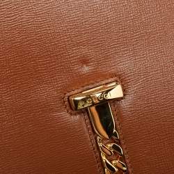 Pre Owned Gucci Brown Leather Sylvie 1969 Top Handle Bag