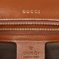 Pre Owned Gucci Brown Leather Sylvie 1969 Top Handle Bag