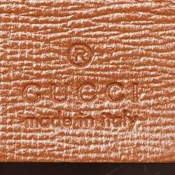 Pre Owned Gucci Brown Leather Sylvie 1969 Top Handle Bag