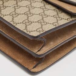 Pre Owned حقيبة كتف غوتشي ديونيسوس سويدي وكانفاس جي جي سوبريم بيج صغيرة