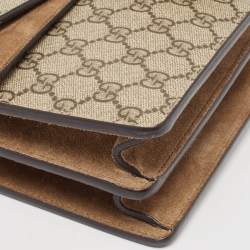 Pre Owned حقيبة كتف غوتشي ديونيسوس سويدي وكانفاس جي جي سوبريم بيج صغيرة