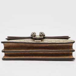 Pre Owned حقيبة كتف غوتشي ديونيسوس سويدي وكانفاس جي جي سوبريم بيج صغيرة