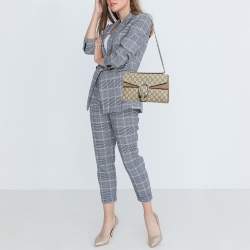 Pre Owned حقيبة كتف غوتشي ديونيسوس سويدي وكانفاس جي جي سوبريم بيج صغيرة