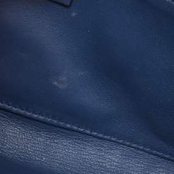 Pre Owned Gucci Dark Blue Leather GG Crystals Broadway Clutch