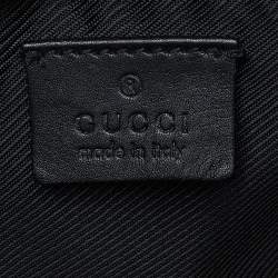 مملوكة مسبقًا Gucci Black GG Canvas and Leather Baguette Bag