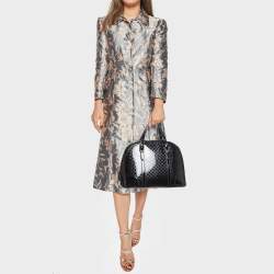 Pre Owned Gucci Black Micro Guccissima Patent Leather Nice Dome Satchel