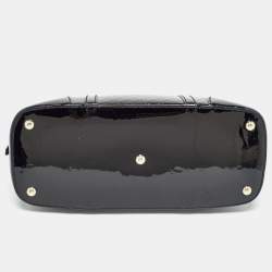 Pre Owned Gucci Black Micro Guccissima Patent Leather Nice Dome Satchel