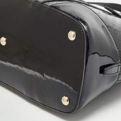 Pre Owned Gucci Black Micro Guccissima Patent Leather Nice Dome Satchel