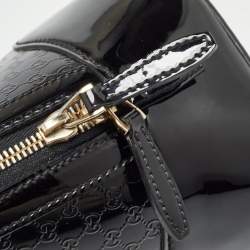 Pre Owned Gucci Black Micro Guccissima Patent Leather Nice Dome Satchel