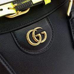 Gucci Black Leather Diana Bamboo Small Tote Bag