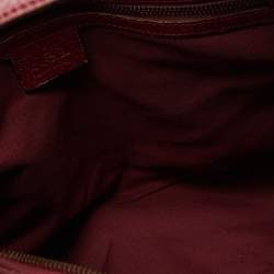 Pre Owned Gucci Pink GG Canvas and Leather Horsebit Handle Hobo