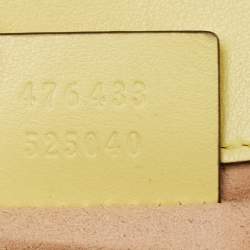 Pre Owned Gucci Yellow Matelassé Leather Super Mini GG Marmont Shoulder Bag