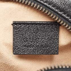 Pre Owned Gucci Black Matelassé Leather Mini GG Marmont Round Shoulder Bag