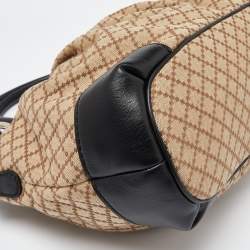 مملوكة مسبقًا حقيبة يد توتس غوتشي سوكي جلد وكانفاس جي جي بيج/ذهبي ميتاليك متوسطة 