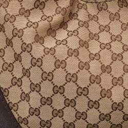 Pre Owned Gucci Beige/Brown GG Canvas and Leather Charlotte Hobo