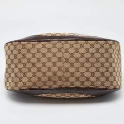 Pre Owned Gucci Beige/Brown GG Canvas and Leather Charlotte Hobo