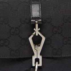 مملوكة مسبقًا Gucci Black GG Canvas and Leather Jackie O Hobo