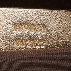 Pre Owned Gucci Beige/Gold GG Canvas and Leather D Ring Satchel
