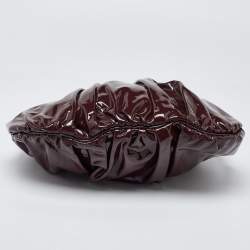 Pre Owned Gucci Burgundy Patent Leather Small Hysteria Hobo