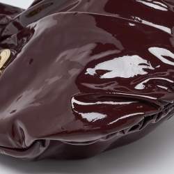 Pre Owned Gucci Burgundy Patent Leather Small Hysteria Hobo