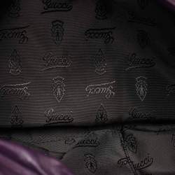 Pre Owned Gucci Burgundy Patent Leather Small Hysteria Hobo