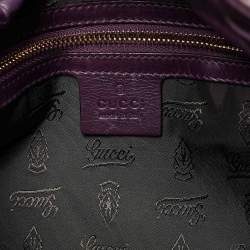 Pre Owned Gucci Burgundy Patent Leather Small Hysteria Hobo