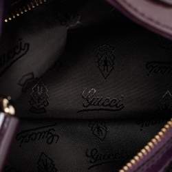 Pre Owned Gucci Burgundy Patent Leather Small Hysteria Hobo