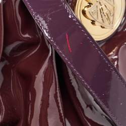 Pre Owned Gucci Burgundy Patent Leather Small Hysteria Hobo