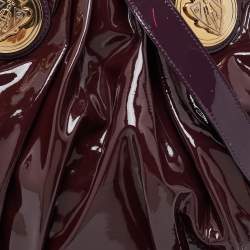Pre Owned Gucci Burgundy Patent Leather Small Hysteria Hobo