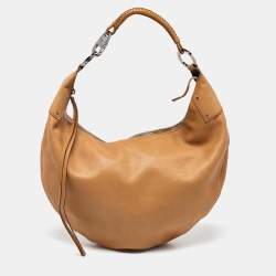 مملوكة مسبقًا Gucci Beige Leather Zip Hobo
