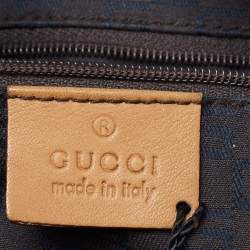 مملوكة مسبقًا Gucci Beige Leather Zip Hobo