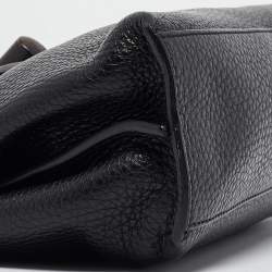 Pre Owned Gucci Black Leather Small Bamboo Daily Top Handle Bag
