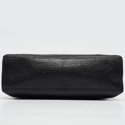 Pre Owned Gucci Black Leather Small Bamboo Daily Top Handle Bag