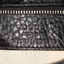 Pre Owned Gucci Black Leather Small Bamboo Daily Top Handle Bag