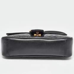 Pre Owned حقيبة كتف غوتشي جي جي مارمونت جلد ماتيلاسيه بيج صغيرة