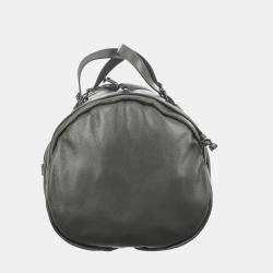 Gucci Grey Leather Tonal Double GG Large Duffle Bag