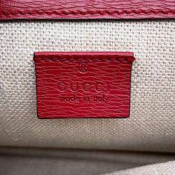 Gucci Red Leather Dionysus Blooms Chain Shoulder Bag