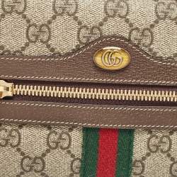 Pre Owned Gucci Beige/Brown GG Supreme Canvas and Leather Ophidia Belt Bag