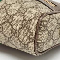 Pre Owned Gucci Beige/Brown GG Supreme Canvas and Leather Ophidia Belt Bag
