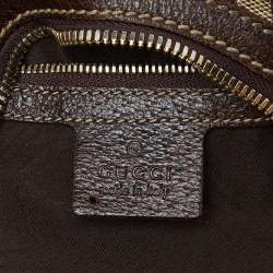 Pre Owned Gucci Beige/Ebony Horsebit Print Canvas and Leather Mini Hobo