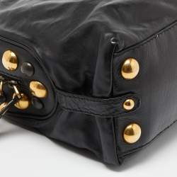 Pre Owned Gucci Black Studded Leather Babouska Dome Bag