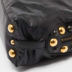 Pre Owned Gucci Black Studded Leather Babouska Dome Bag