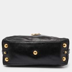 Pre Owned Gucci Black Studded Leather Babouska Dome Bag