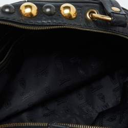 Pre Owned Gucci Black Studded Leather Babouska Dome Bag
