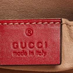 Gucci Red Matelassé Leather Mini GG Marmont Belt Bag