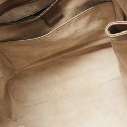 Pre Owned Gucci Beige Leather 1973 Flap Tote