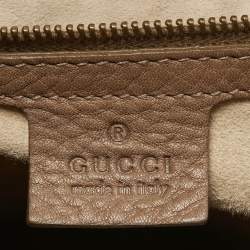 Pre Owned Gucci Beige Leather 1973 Flap Tote