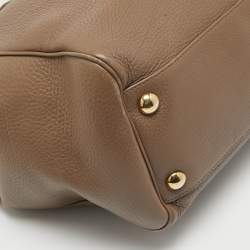 Pre Owned Gucci Beige Leather 1973 Flap Tote