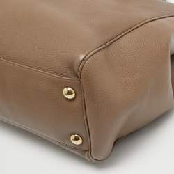 Pre Owned Gucci Beige Leather 1973 Flap Tote