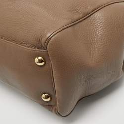 Pre Owned Gucci Beige Leather 1973 Flap Tote